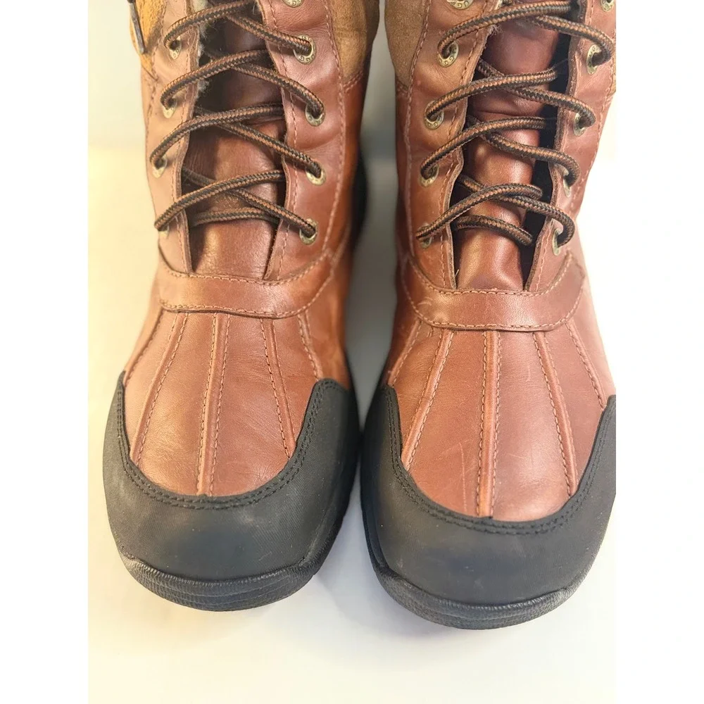 UGG Australia Adirondack Boots Mens Sz 11 Brown Leather Waterproof Winter Vibram